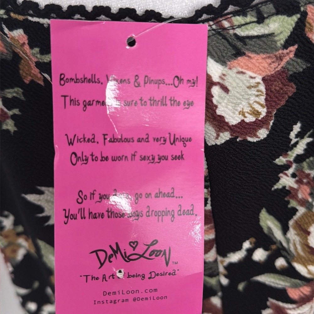Demi Loon Top Womens XL Floral Pinup Babydoll Cami Tank Coquette Whimsigoth NEW - Picture 4 of 9